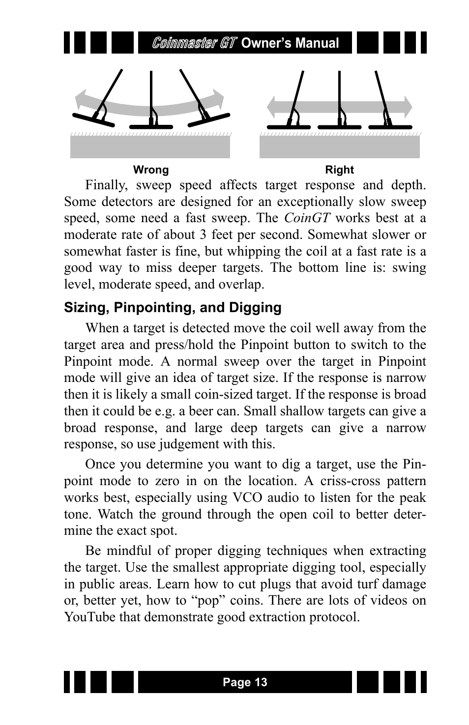 White’s Electronics Coinmaster GT User Manual | Page 13 / 16