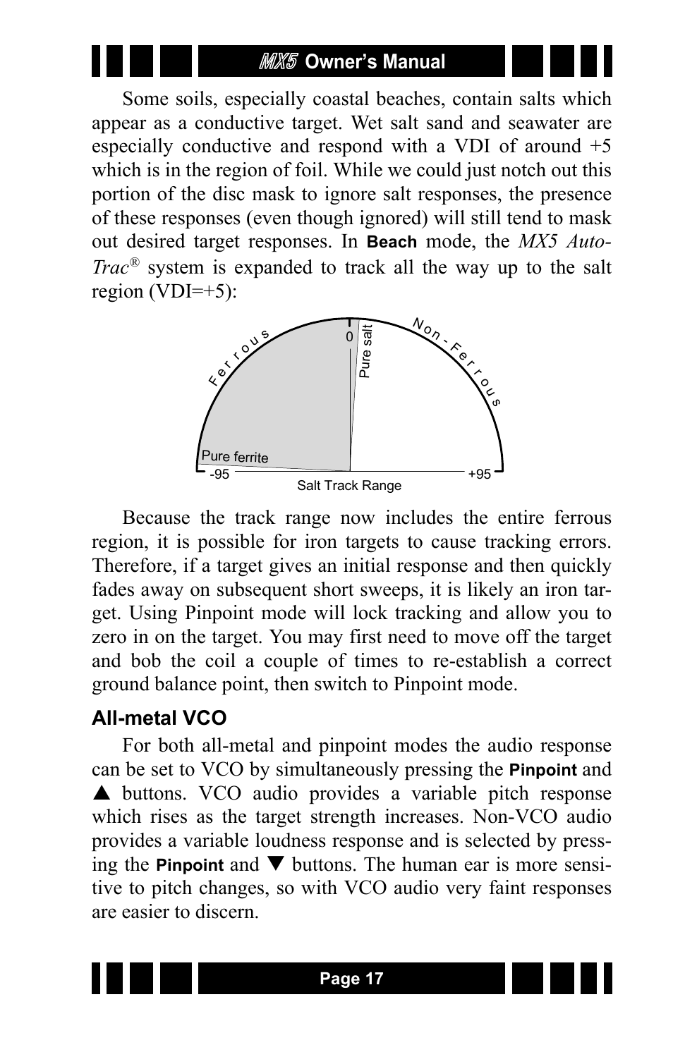 Mode, the mx5 auto- trac | White’s Electronics MX5 User Manual | Page 17 / 24