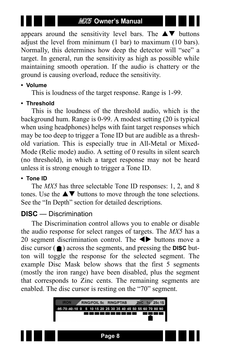 White’s Electronics MX5 User Manual | Page 8 / 24