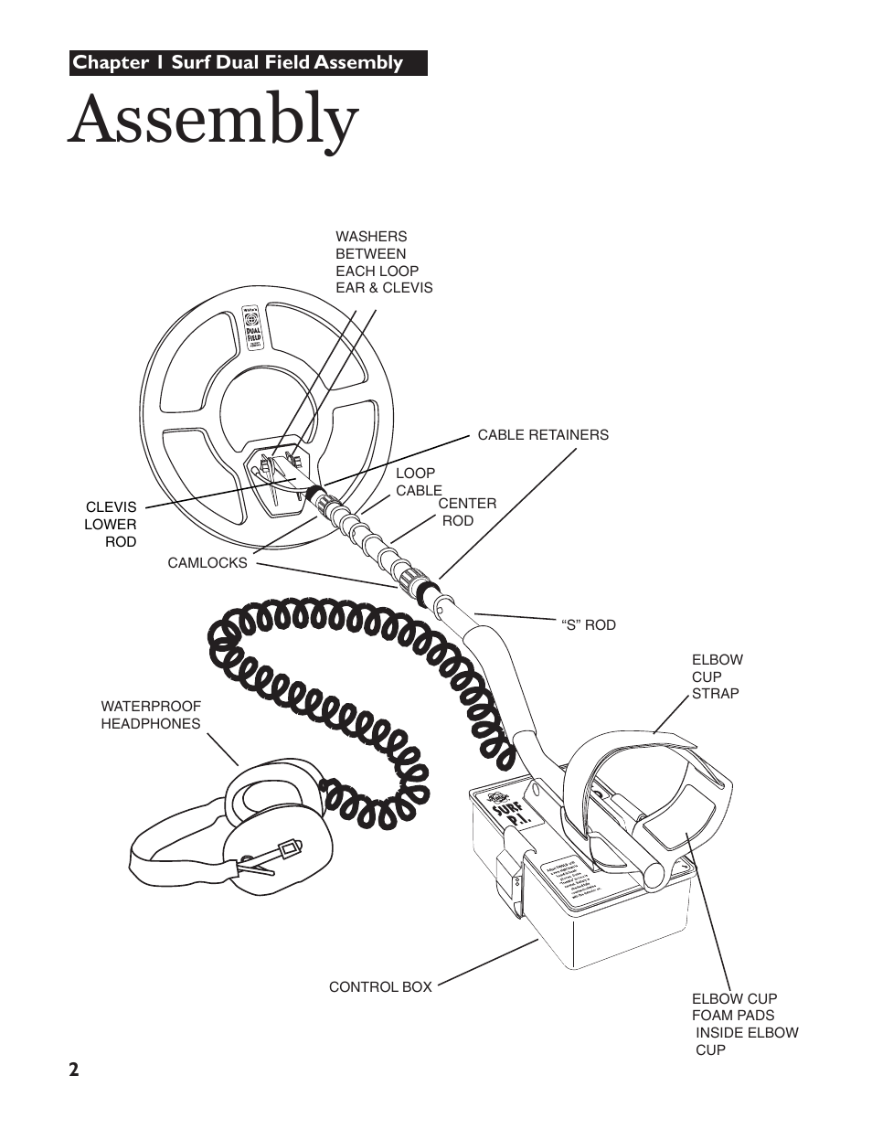 Assembly | White’s Electronics Surfmaster DualField User Manual | Page 2 / 16