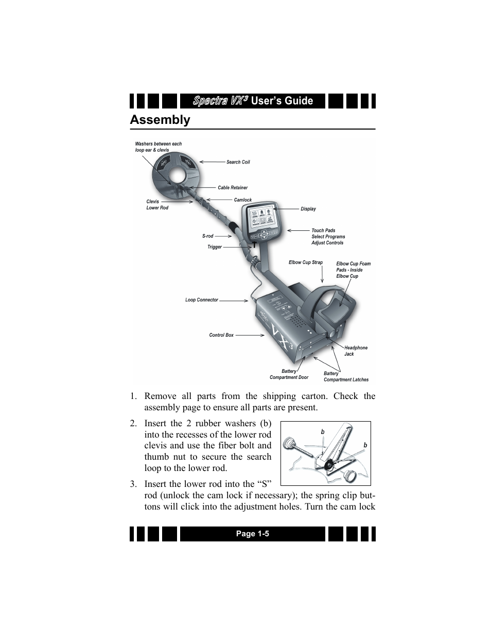Assembly, Spectra vx | White’s Electronics Spectra VX3 User Manual | Page 11 / 88