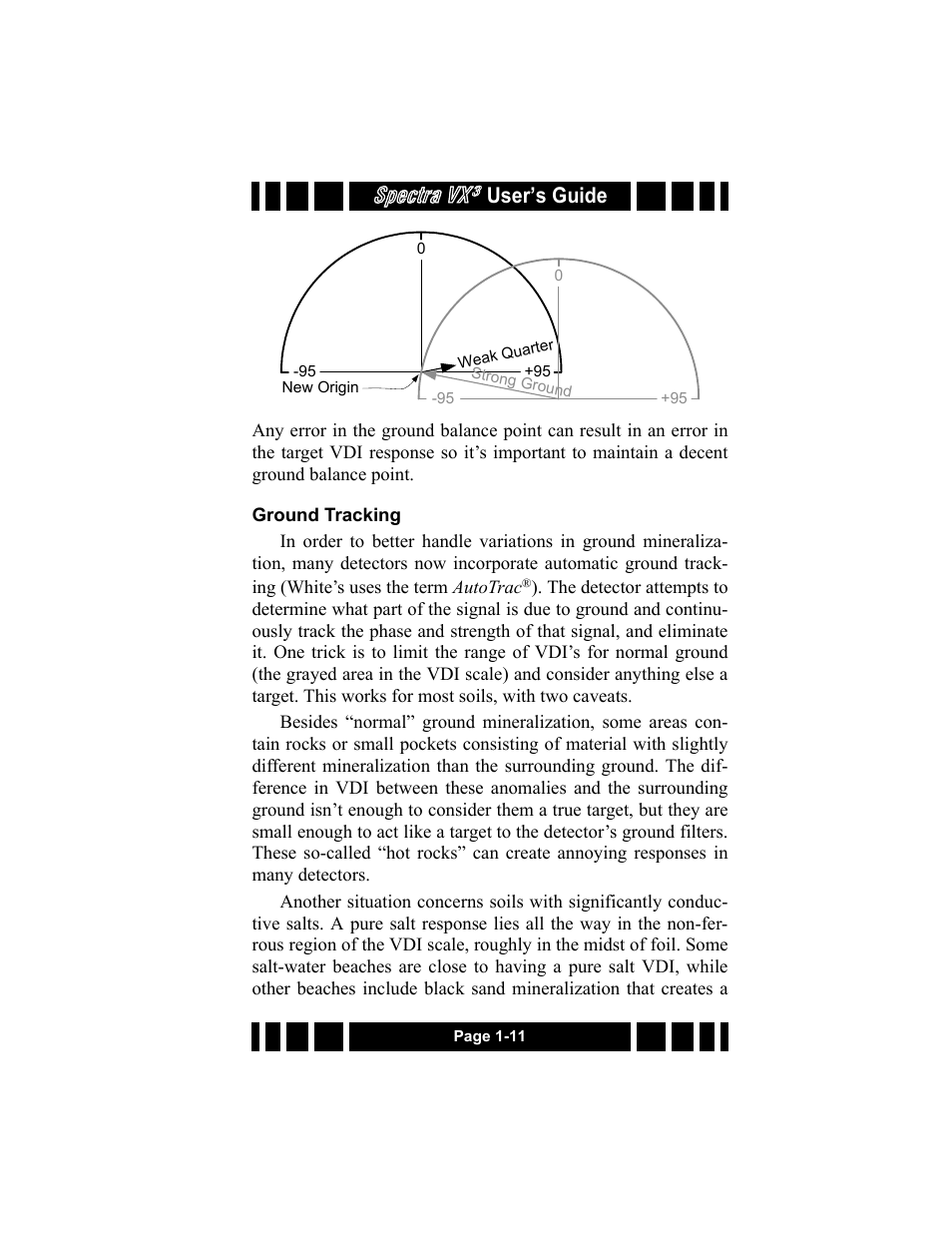 Ground tracking, Spectra vx, User’s guide | White’s Electronics Spectra VX3 User Manual | Page 17 / 88