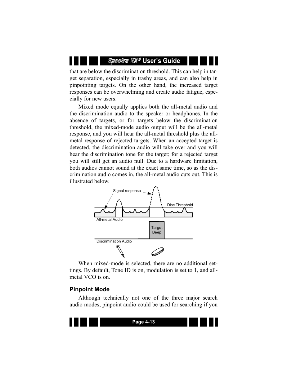 Pinpoint mode, Pinpoint mode -13, Spectra vx | User’s guide | White’s Electronics Spectra VX3 User Manual | Page 50 / 88