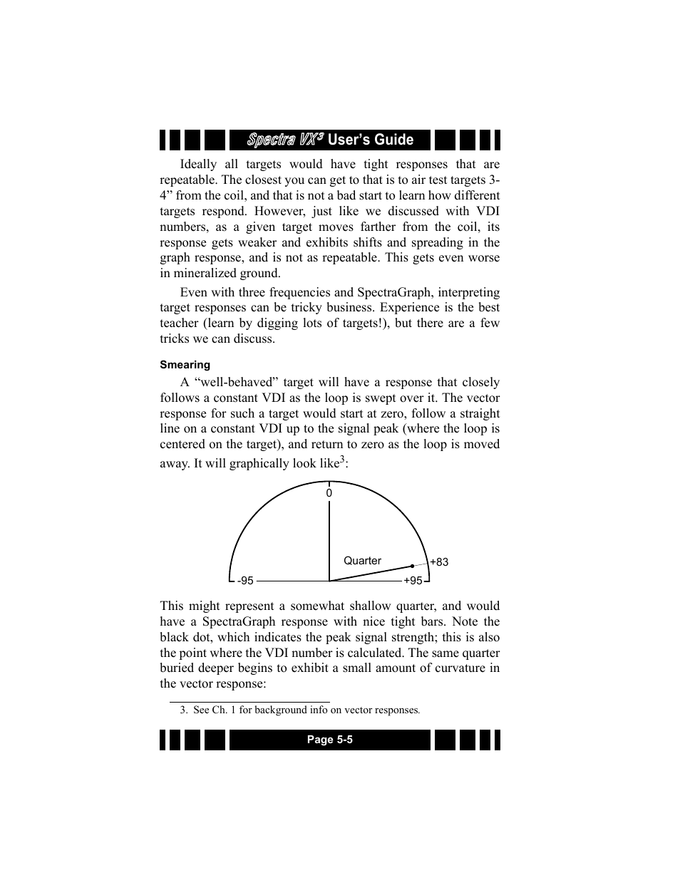 Smearing, Spectra vx, User’s guide | White’s Electronics Spectra VX3 User Manual | Page 58 / 88