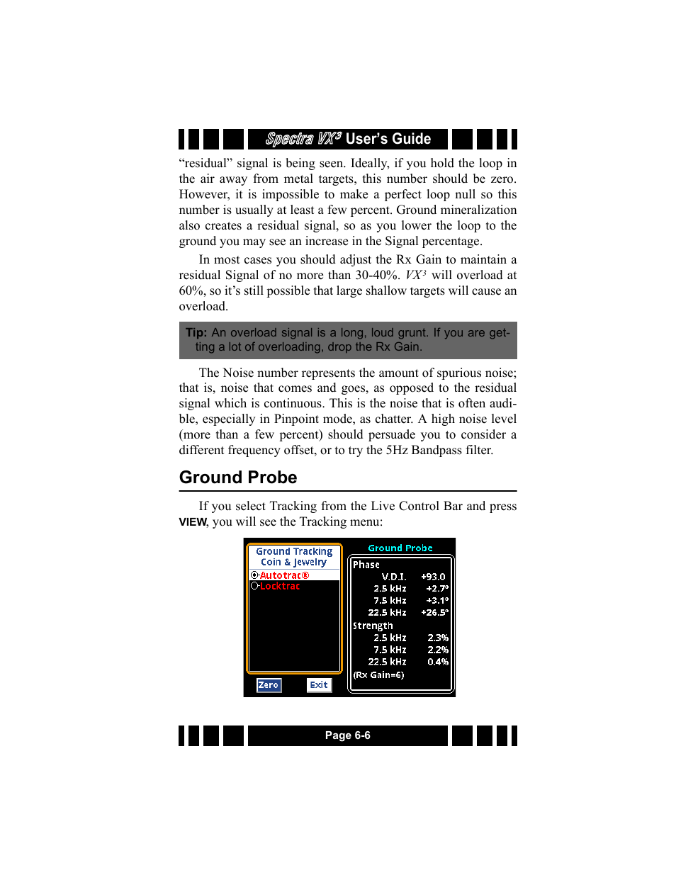 Ground probe, Ground probe -6, Spectra vx | White’s Electronics Spectra VX3 User Manual | Page 69 / 88