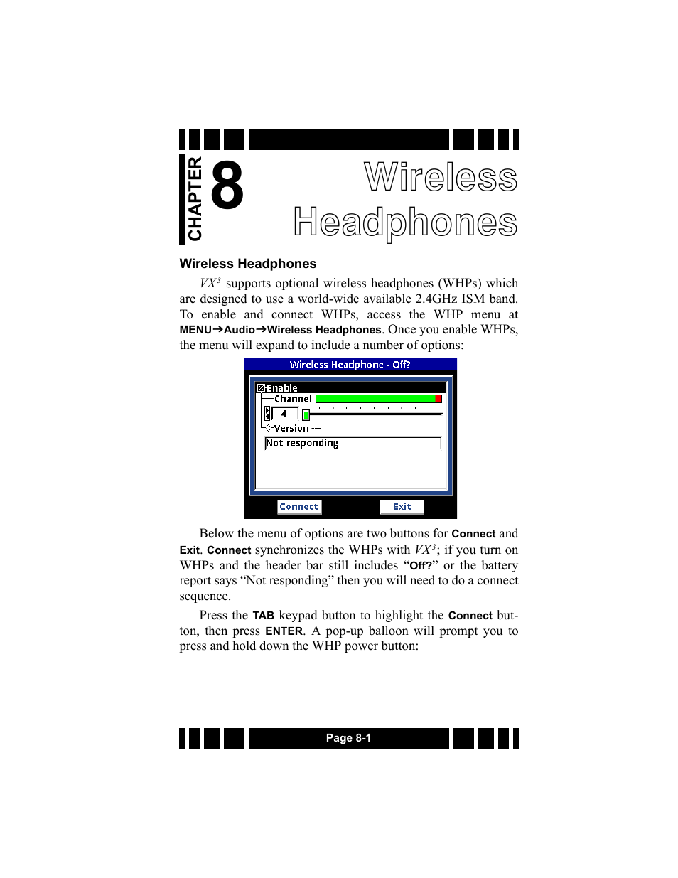Wireless headphones | White’s Electronics Spectra VX3 User Manual | Page 75 / 88
