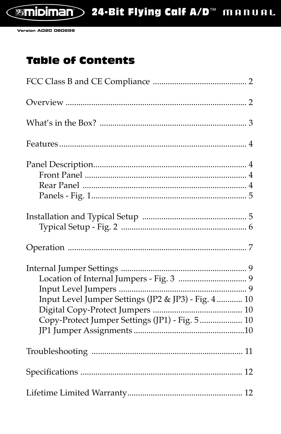 M-AUDIO Flying Calf User Manual | 12 pages