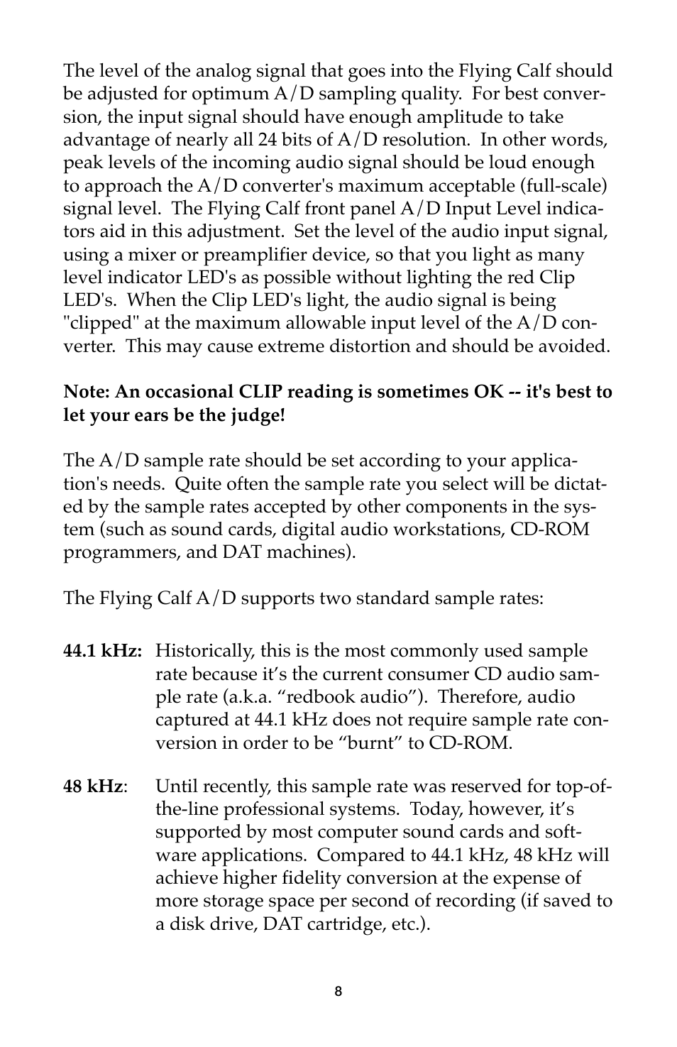 M-AUDIO Flying Calf User Manual | Page 8 / 12