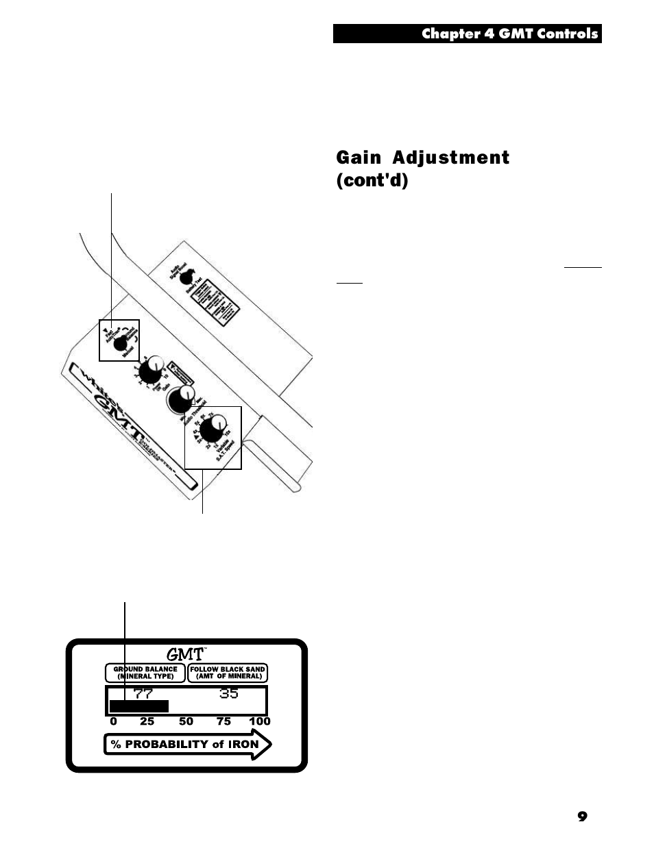 Gain adjustment (cont'd) | White’s Electronics Goldmaster GMT User Manual | Page 11 / 30