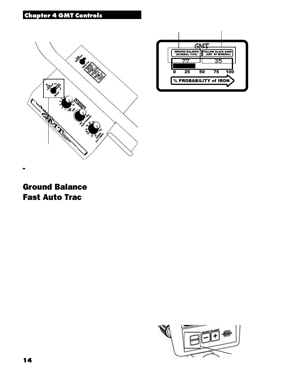 Ground balance fast auto trac | White’s Electronics Goldmaster GMT User Manual | Page 16 / 30