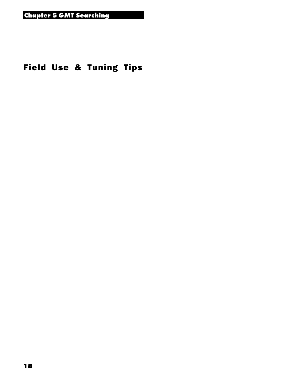 Field use & tuning tips | White’s Electronics Goldmaster GMT User Manual | Page 20 / 30