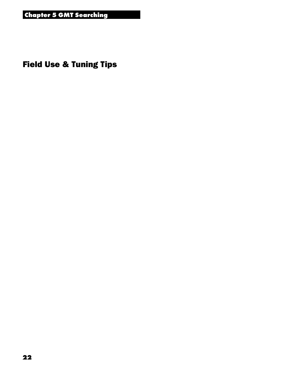Field use & tuning tips | White’s Electronics Goldmaster GMT User Manual | Page 24 / 30