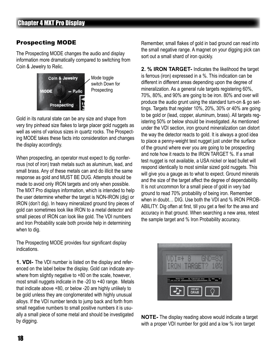 White’s Electronics MXT Pro User Manual | Page 18 / 40
