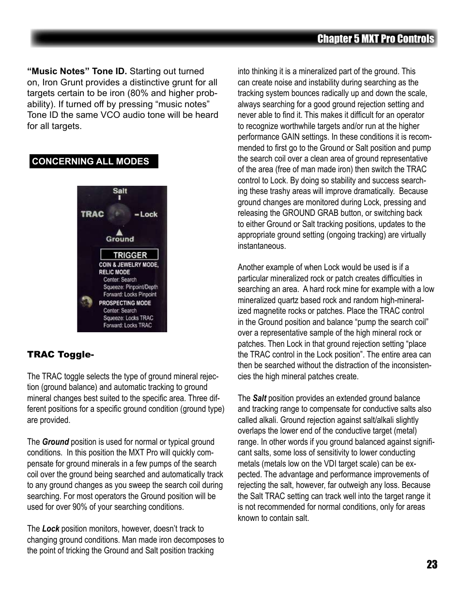 White’s Electronics MXT Pro User Manual | Page 23 / 40
