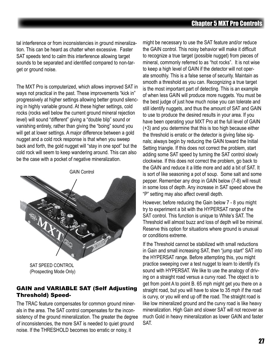 White’s Electronics MXT Pro User Manual | Page 27 / 40
