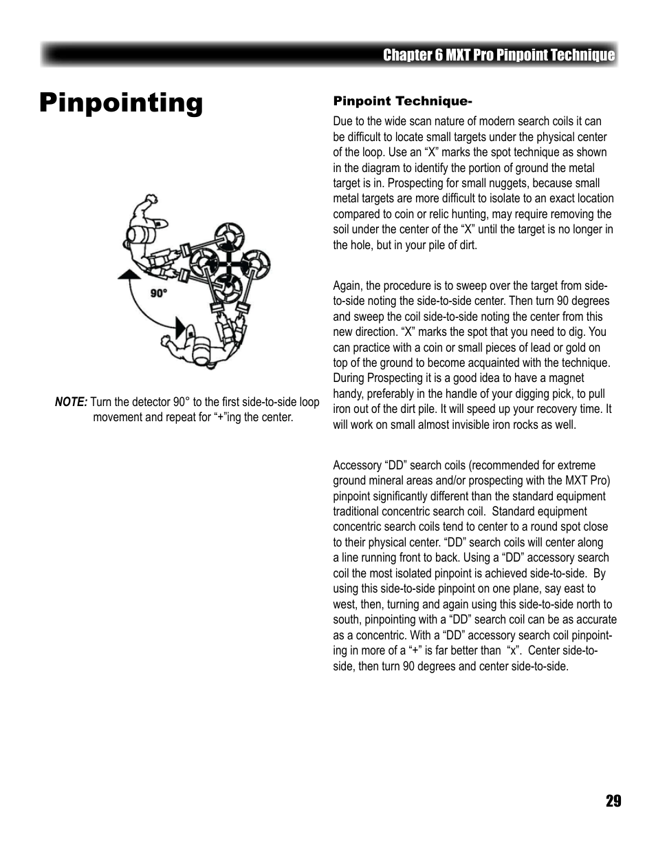 Pinpointing | White’s Electronics MXT Pro User Manual | Page 29 / 40