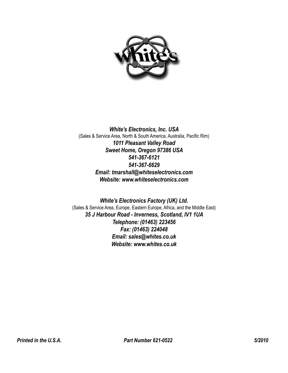 White’s Electronics MXT Pro User Manual | Page 40 / 40