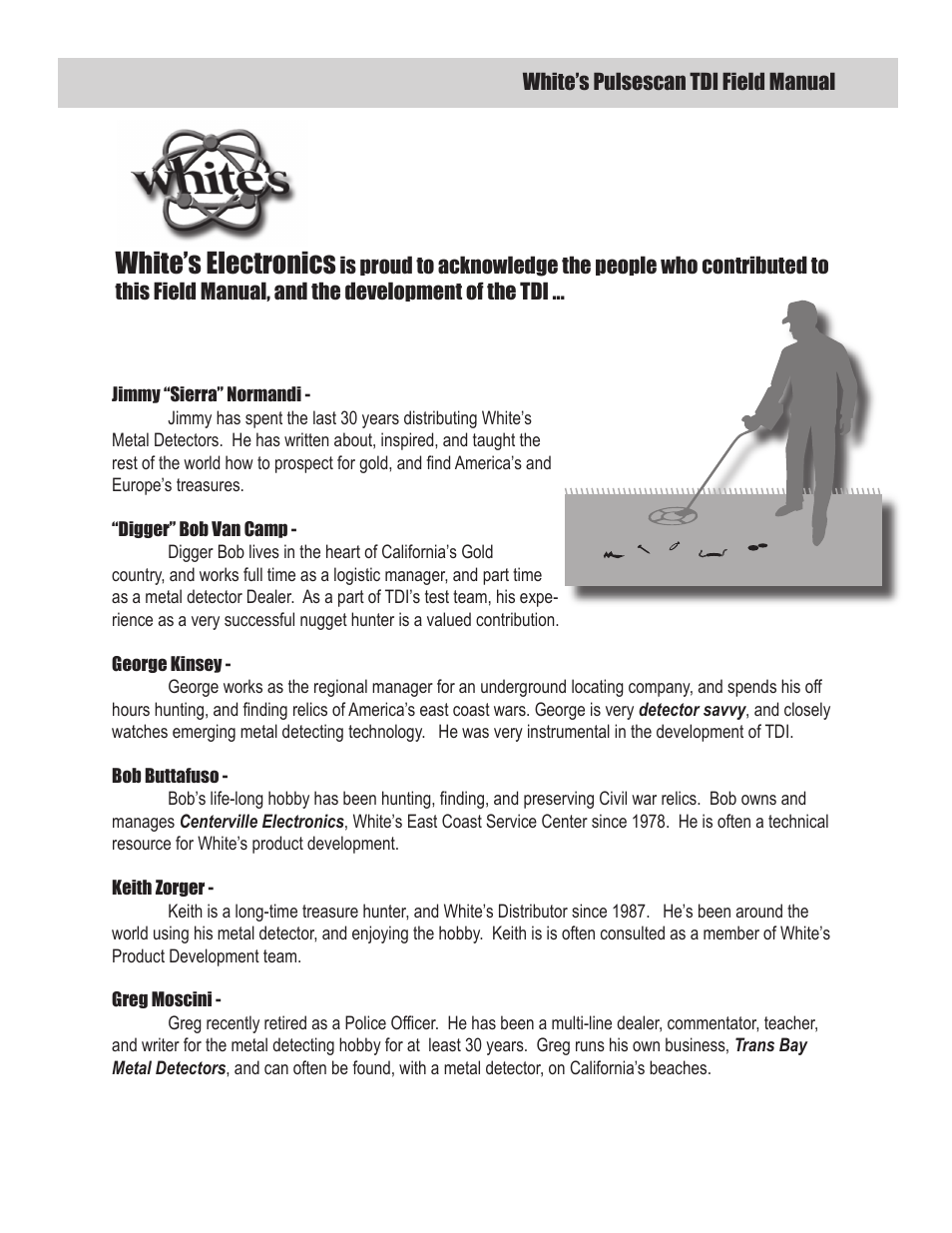 White’s electronics | White’s Electronics Classic 1 SL User Manual | Page 3 / 16