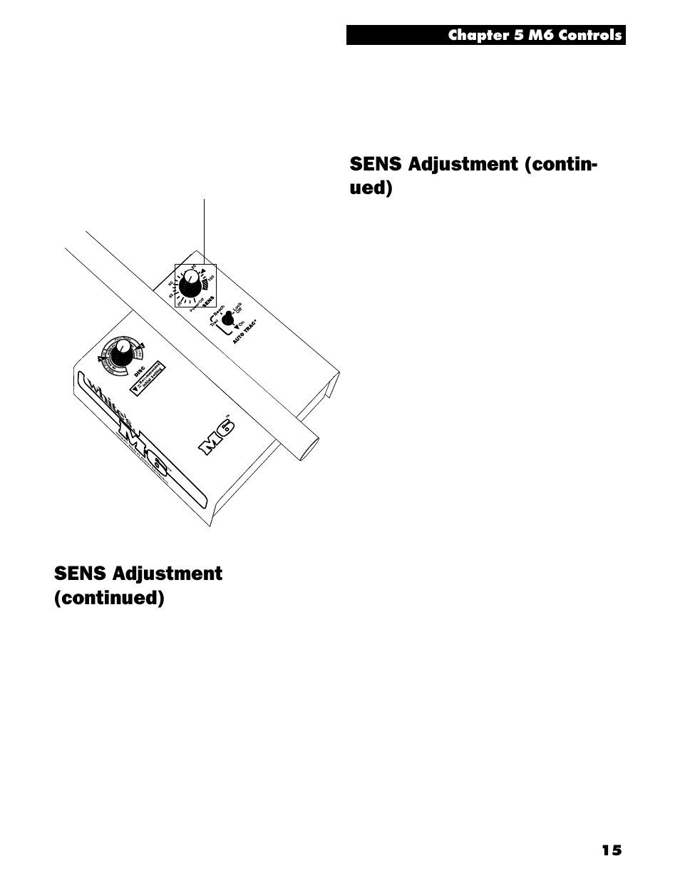 Sens adjustment (contin- ued), Sens adjustment (continued) | White’s Electronics M6 User Manual | Page 17 / 32