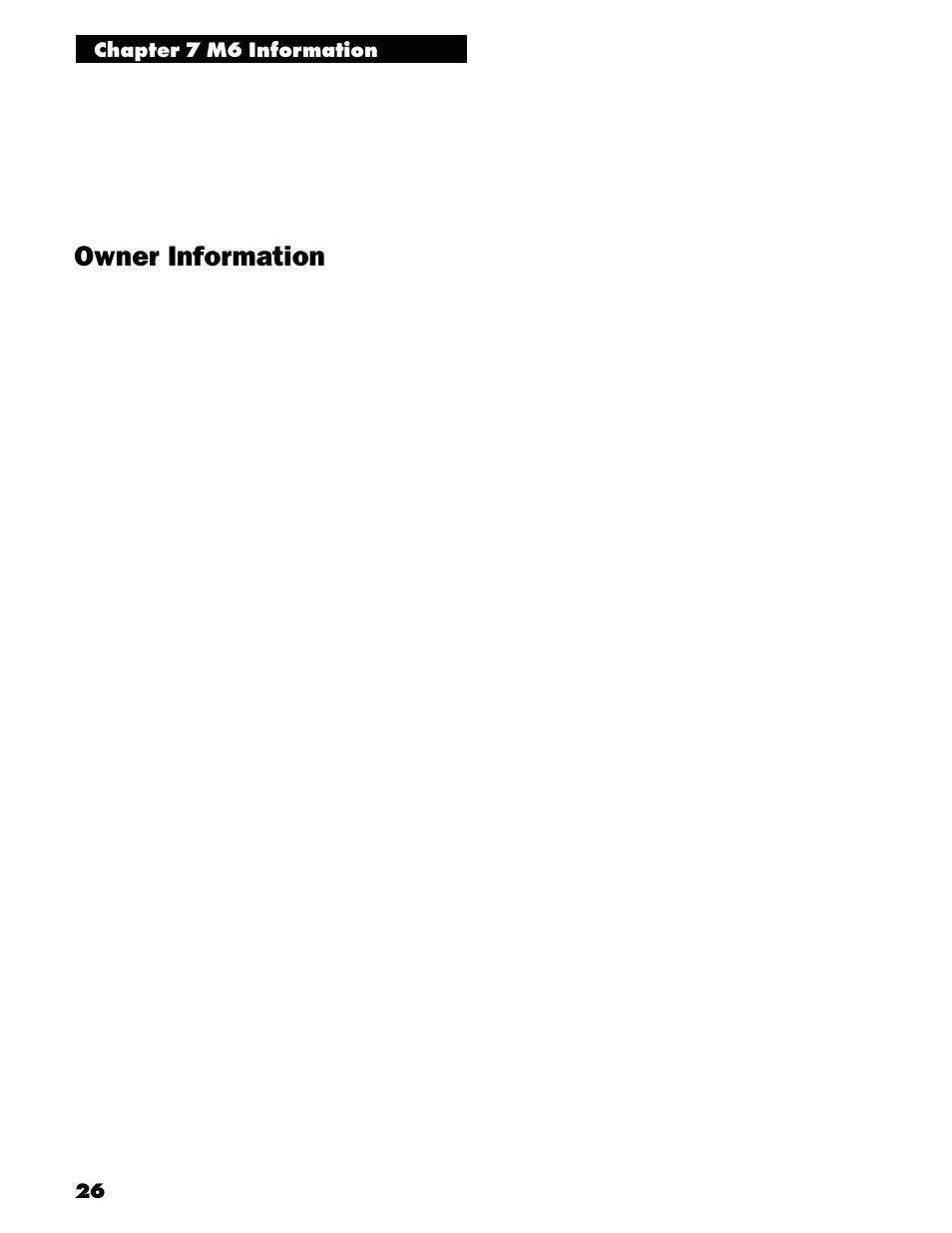 Owner information | White’s Electronics M6 User Manual | Page 28 / 32