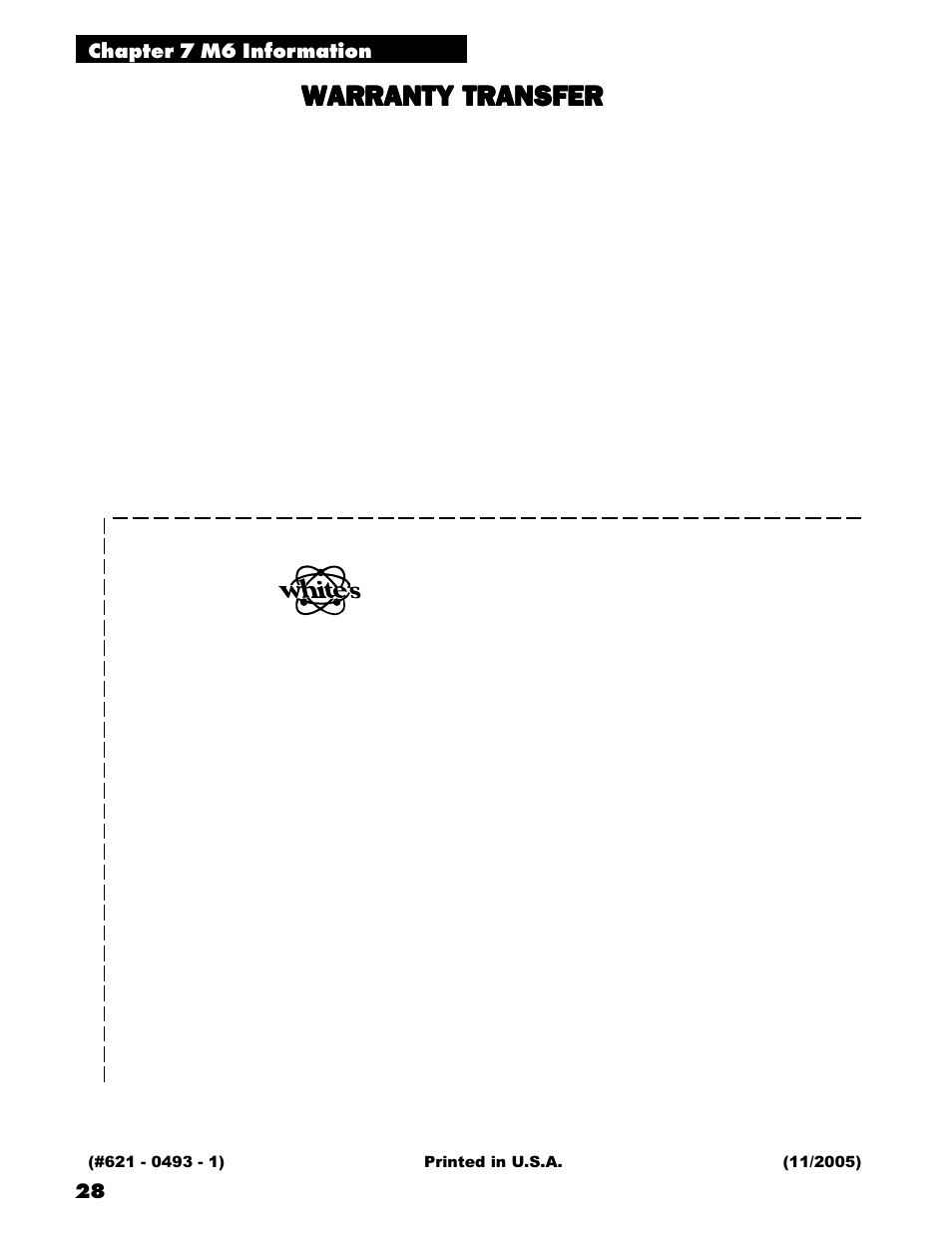 Warranty transfer | White’s Electronics M6 User Manual | Page 30 / 32