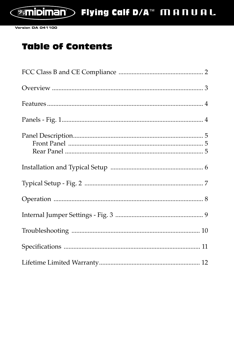 M-AUDIO Flying Cow User Manual | 12 pages