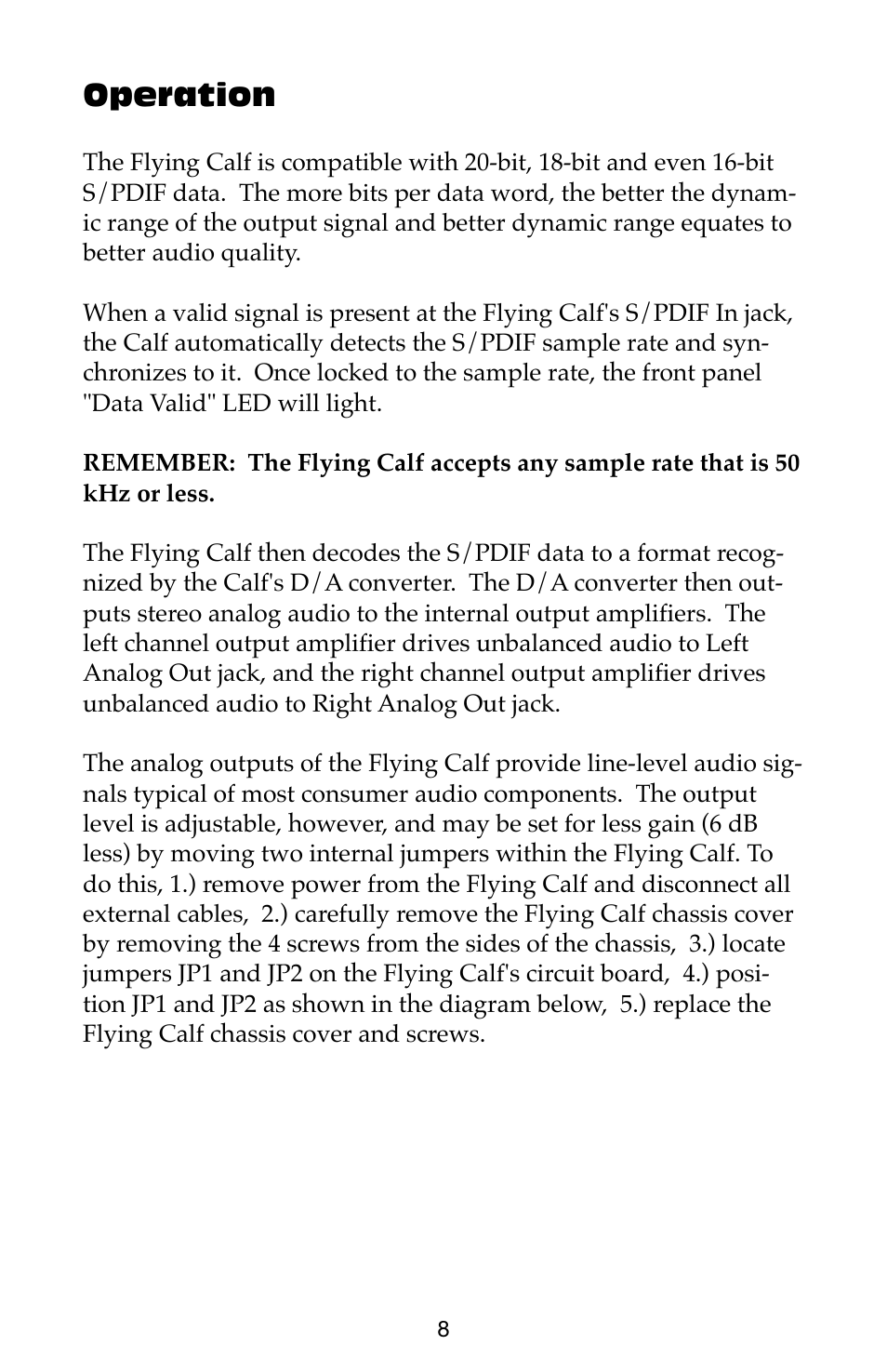 Operation | M-AUDIO Flying Cow User Manual | Page 8 / 12