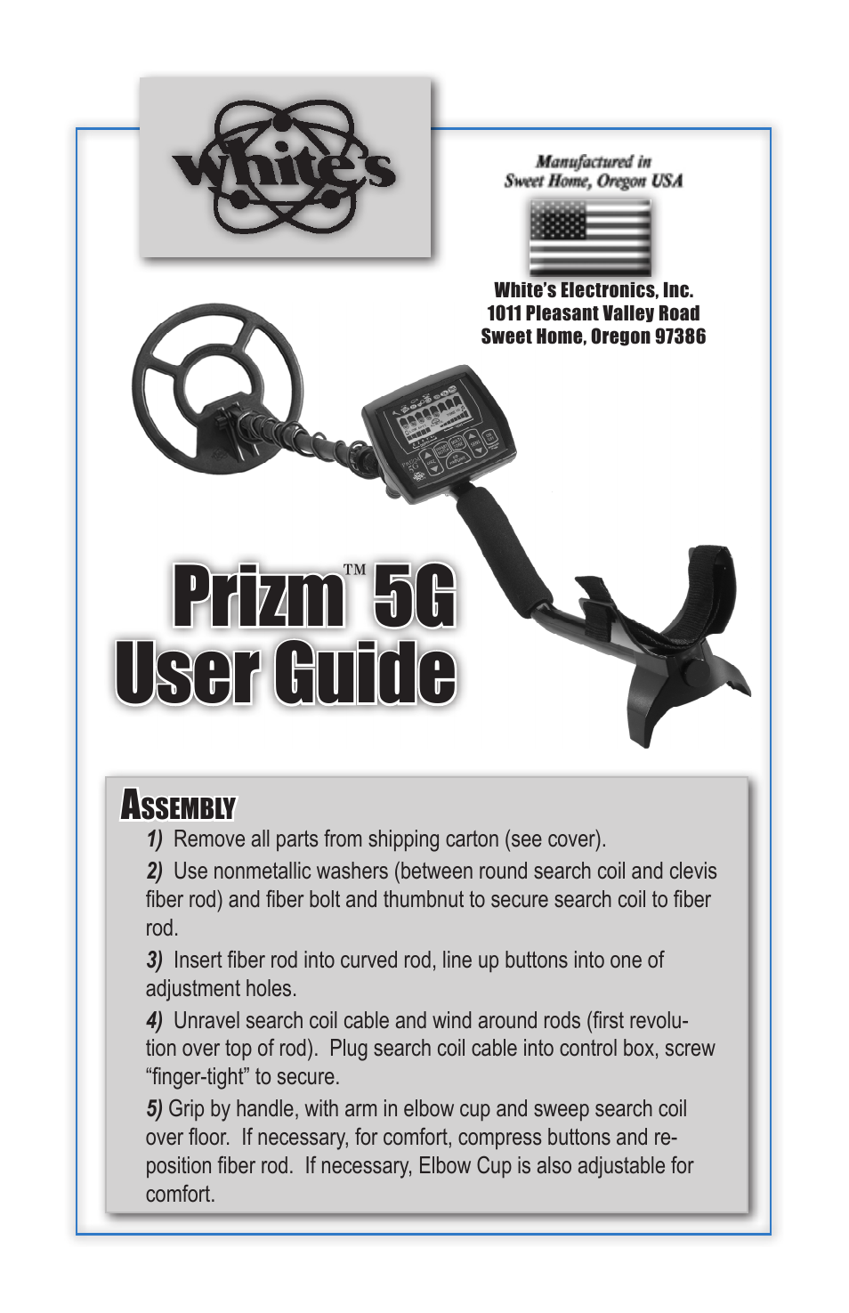 White’s Electronics Prizm 5G User Manual | 4 pages