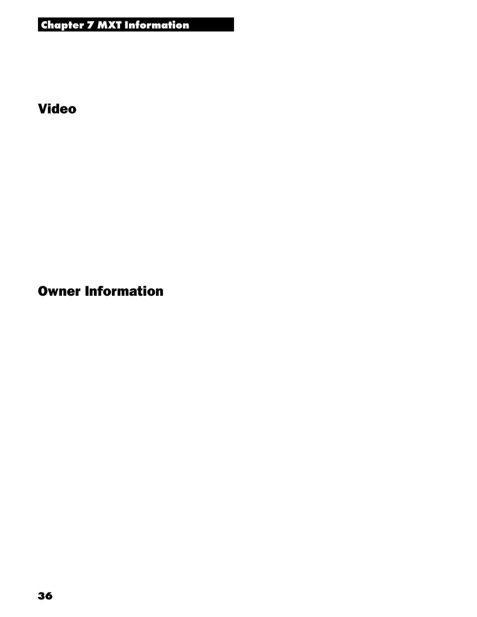 Video, Owner information | White’s Electronics MXT User Manual | Page 38 / 40