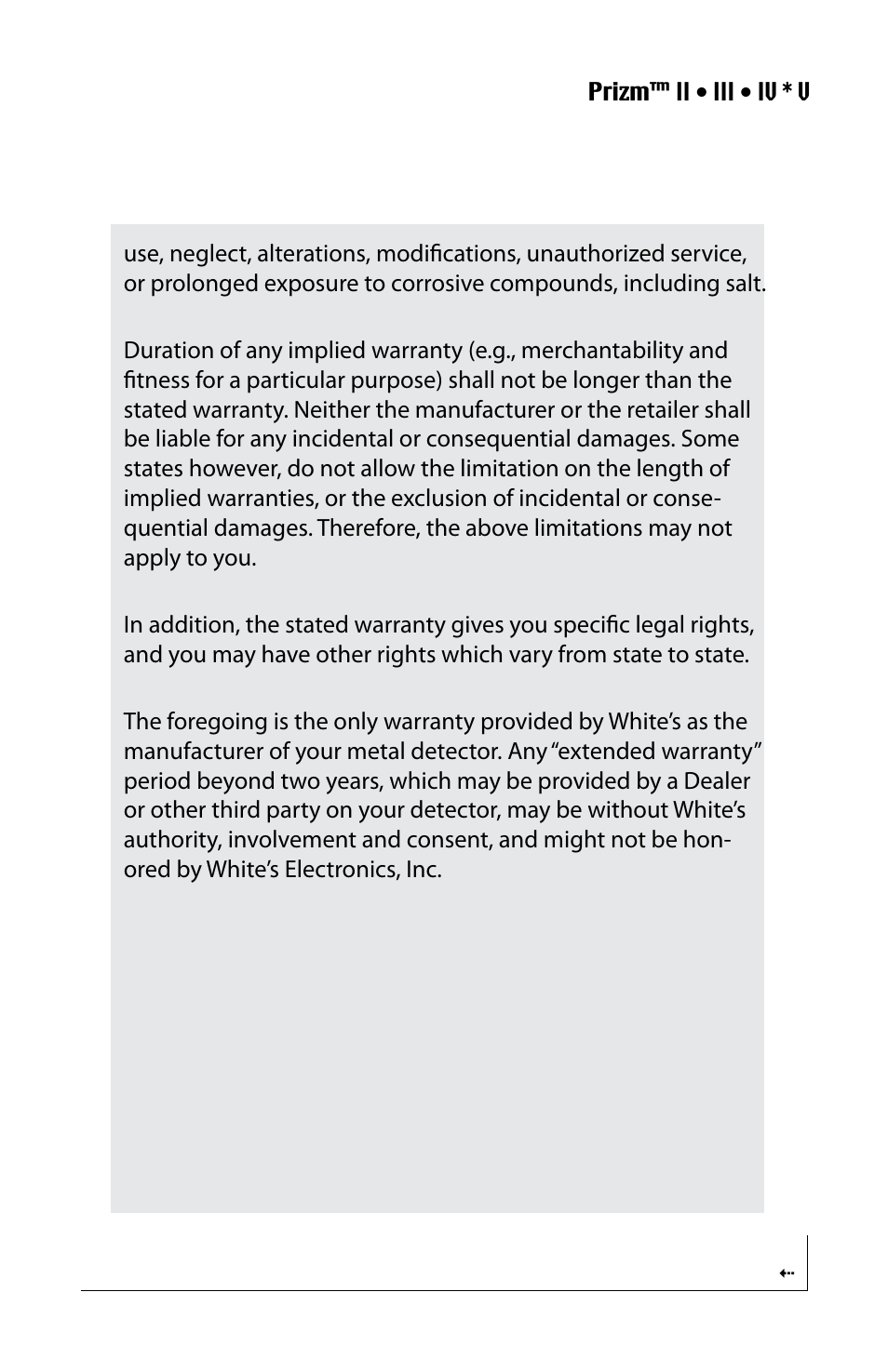 White’s Electronics Prizm Combined User Manual | Page 27 / 32