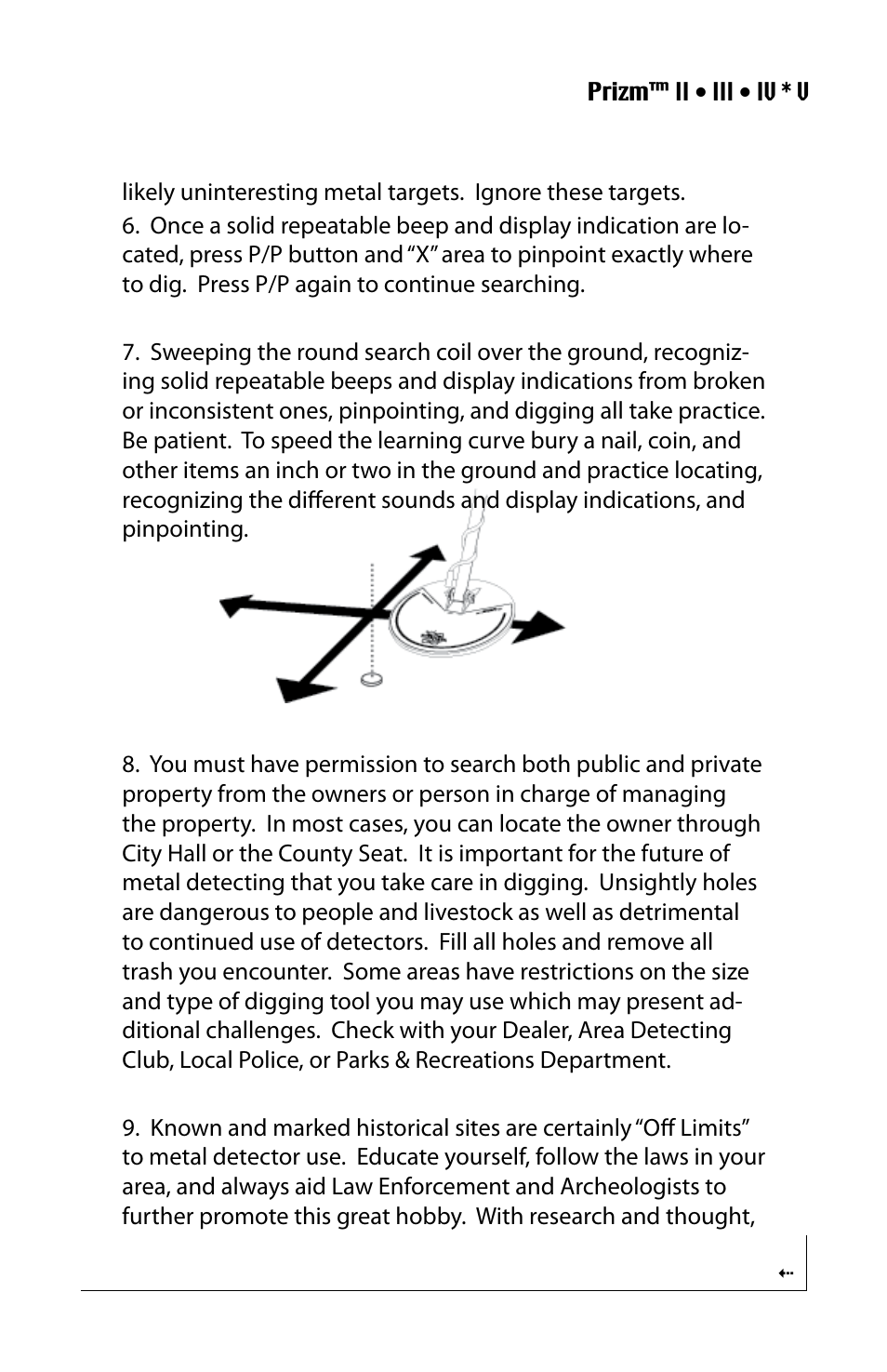 White’s Electronics Prizm Combined User Manual | Page 9 / 32