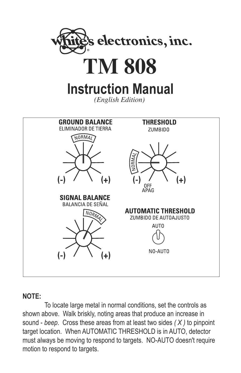 White’s Electronics TM 808 User Manual | 40 pages