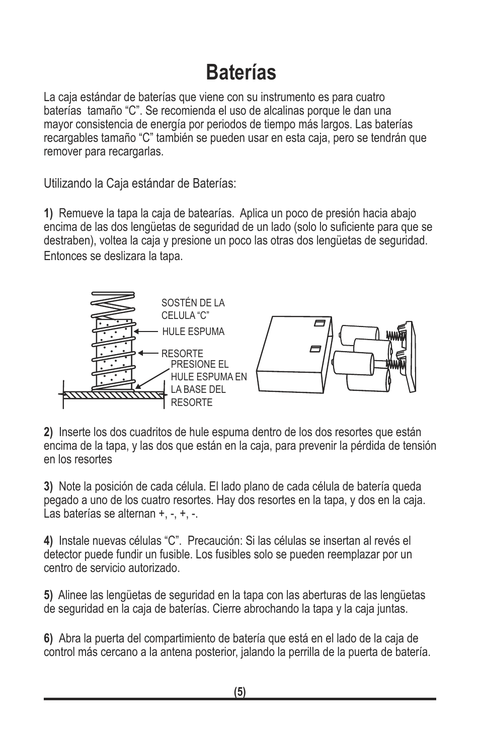 Baterías | White’s Electronics TM 808 User Manual | Page 25 / 40