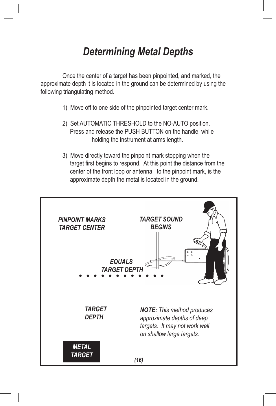 Determining metal depths | White’s Electronics TM 808 User Manual | Page 16 / 20