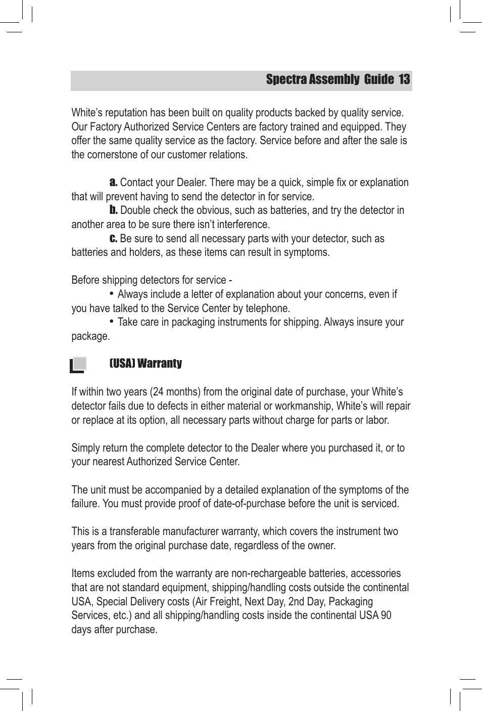 White’s Electronics Spectra V3 Assembly Guide User Manual | Page 13 / 16