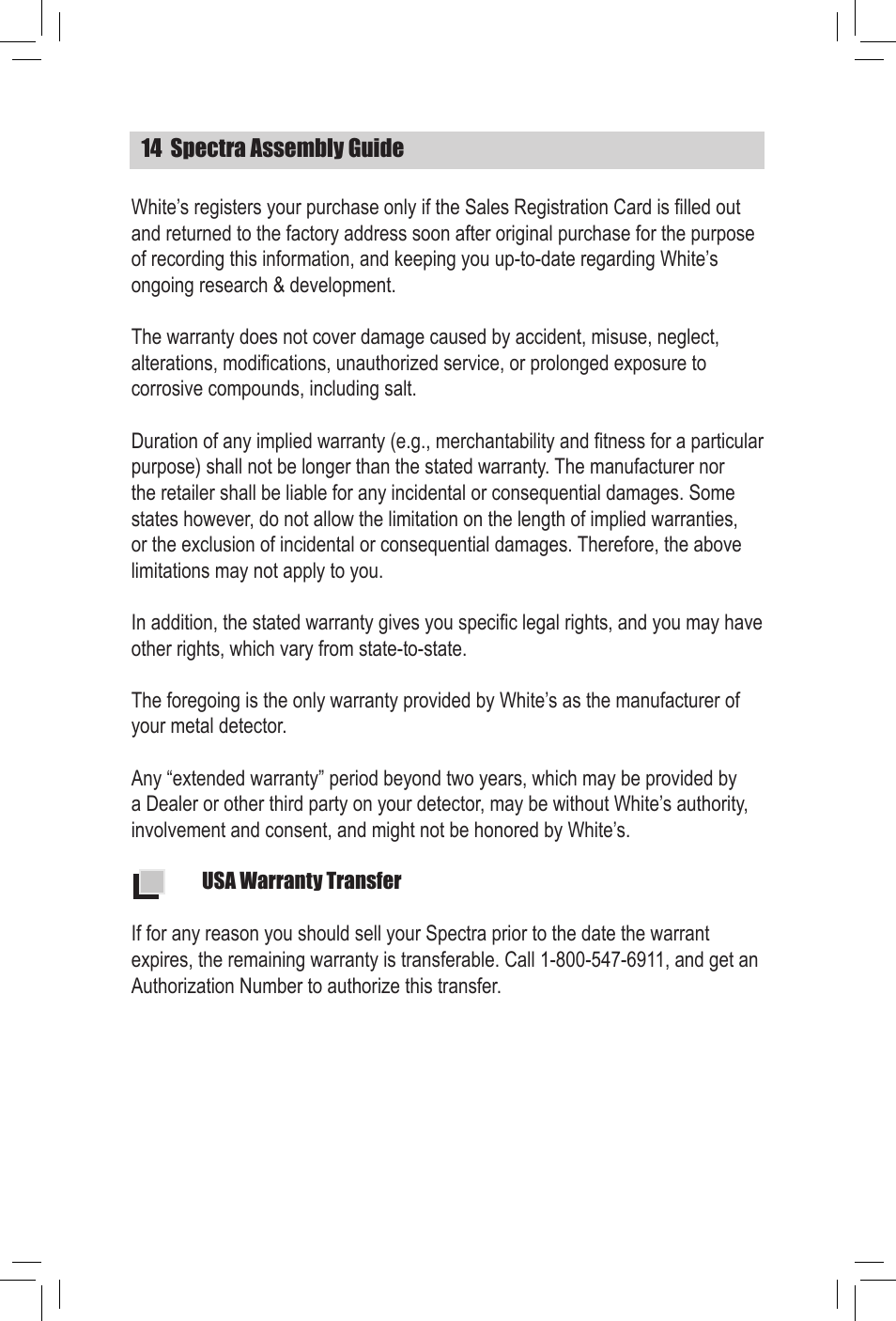 White’s Electronics Spectra V3 Assembly Guide User Manual | Page 14 / 16