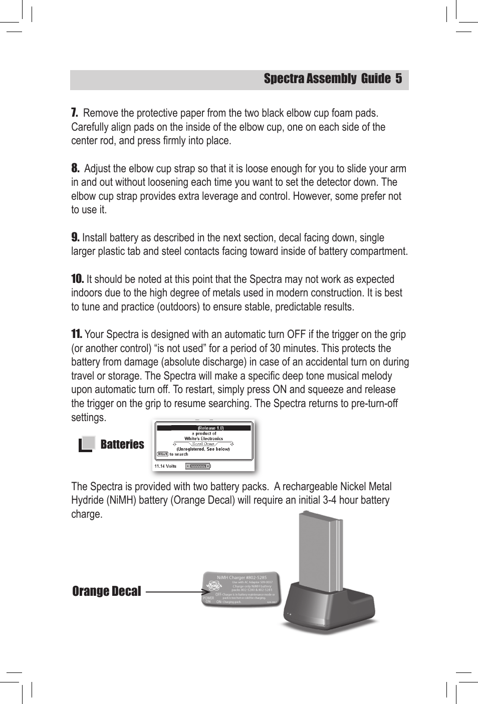 White’s Electronics Spectra V3 Assembly Guide User Manual | Page 5 / 16