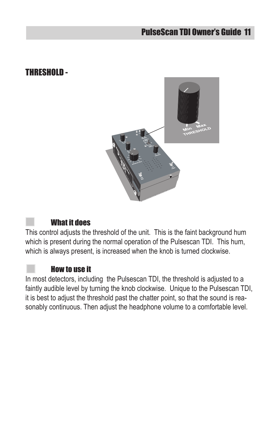 White’s Electronics TDI User Manual | Page 11 / 40