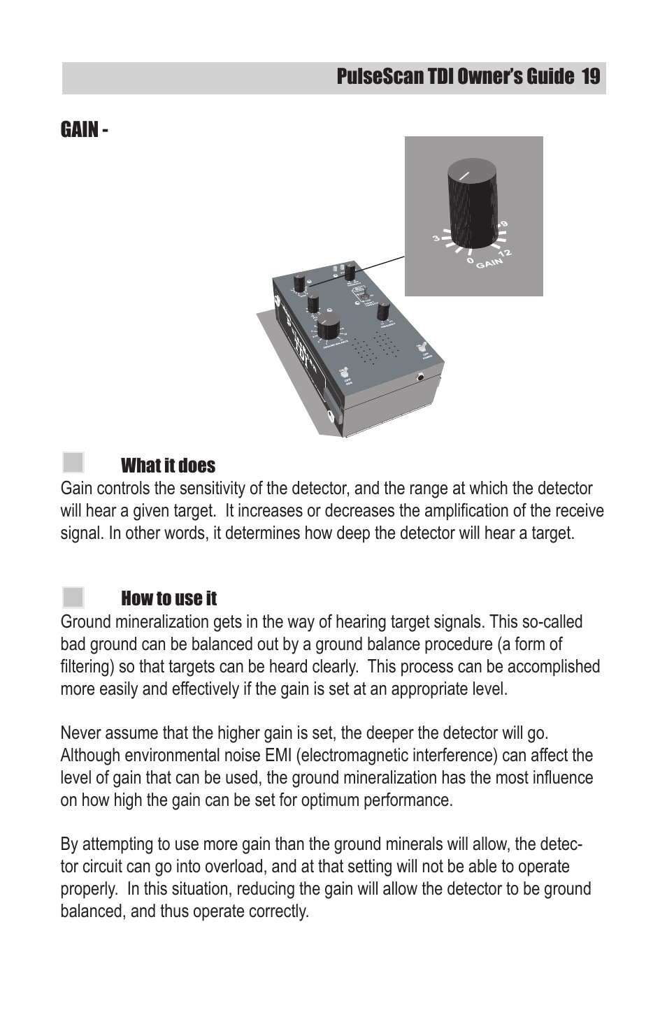 White’s Electronics TDI User Manual | Page 19 / 40