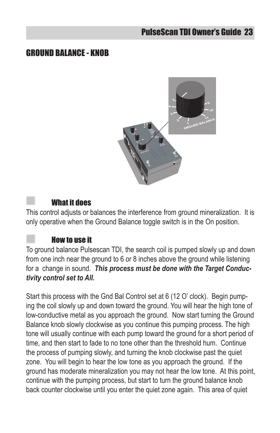 White’s Electronics TDI User Manual | Page 23 / 40