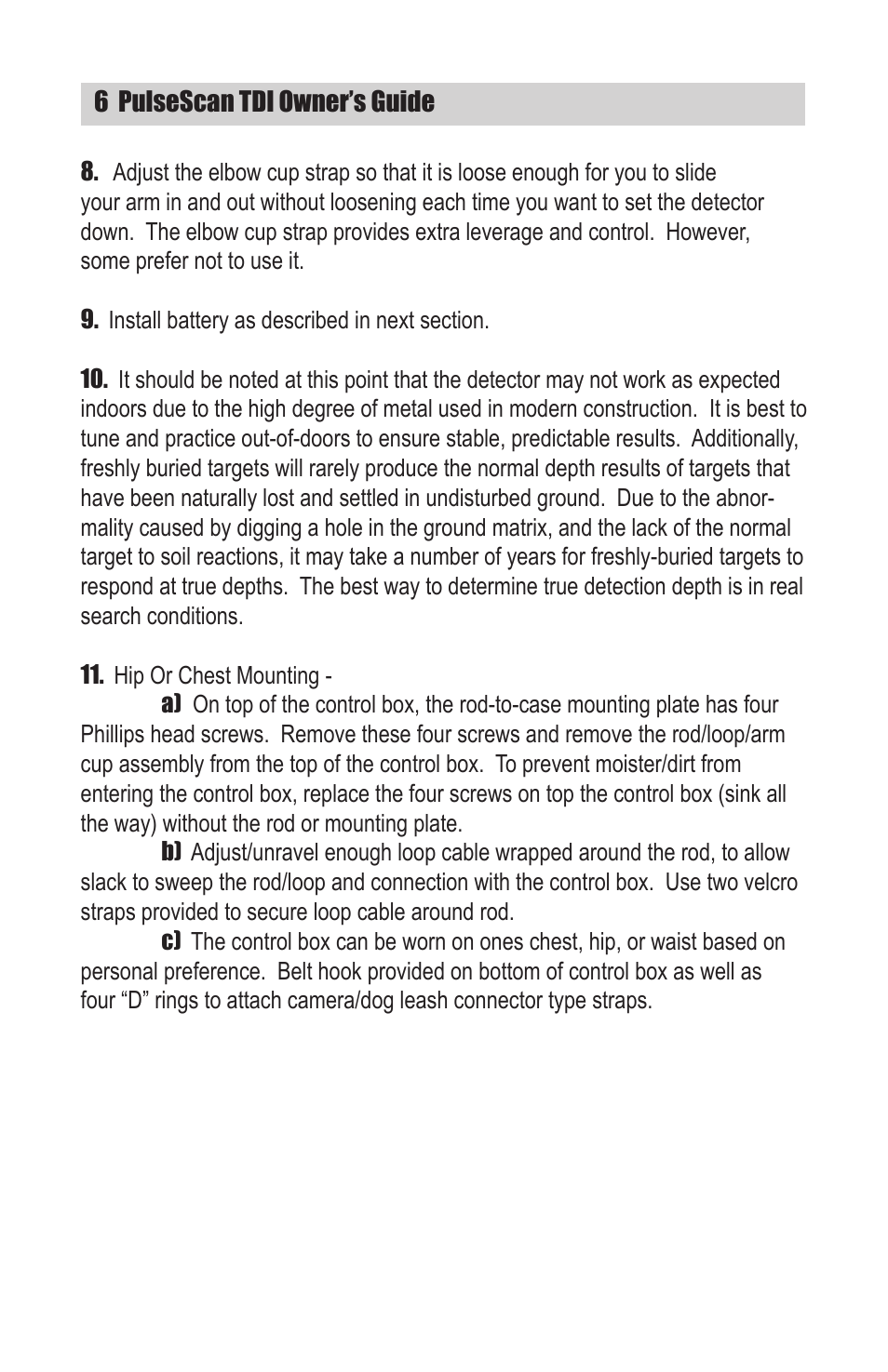 White’s Electronics TDI User Manual | Page 6 / 40