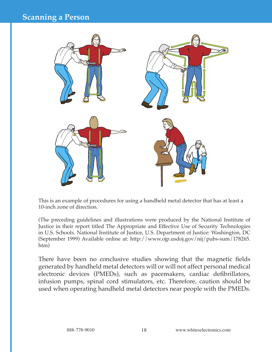 Scanning a person | White’s Electronics Matrix 100 - Color User Manual | Page 18 / 24