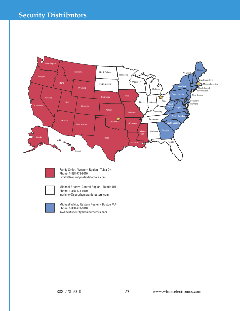 Security distributors | White’s Electronics Matrix 100 - Color User Manual | Page 23 / 24