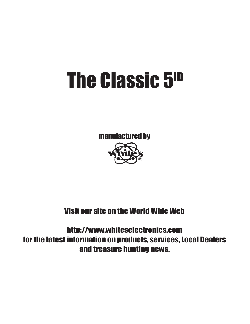 White’s Electronics Classic 5 ID User Manual | 20 pages