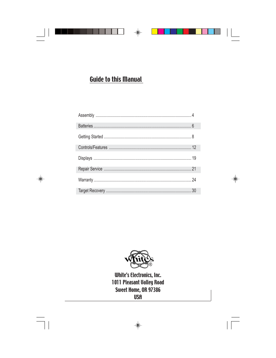 Guide to this manual | White’s Electronics Prizm 6T User Manual | Page 3 / 32