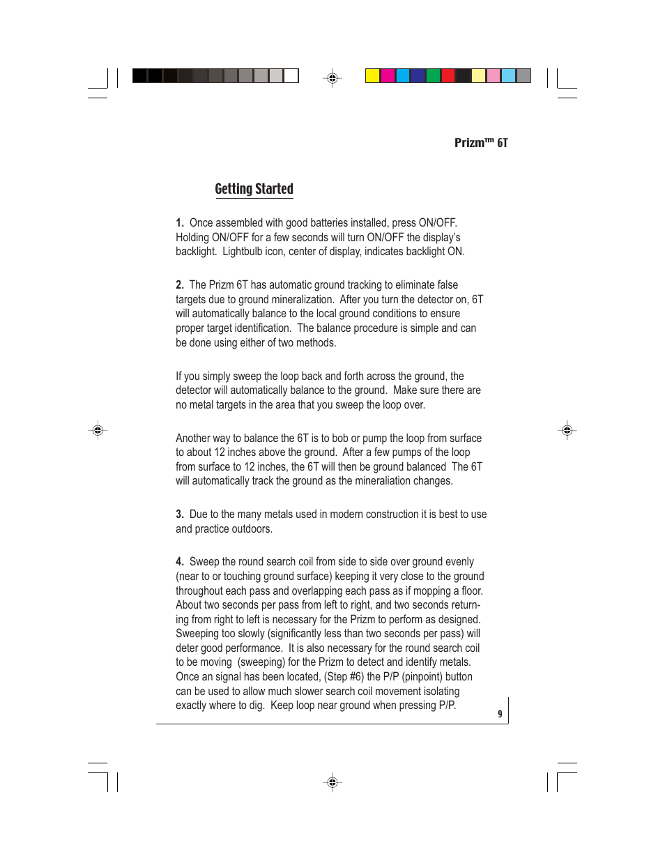 White’s Electronics Prizm 6T User Manual | Page 9 / 32