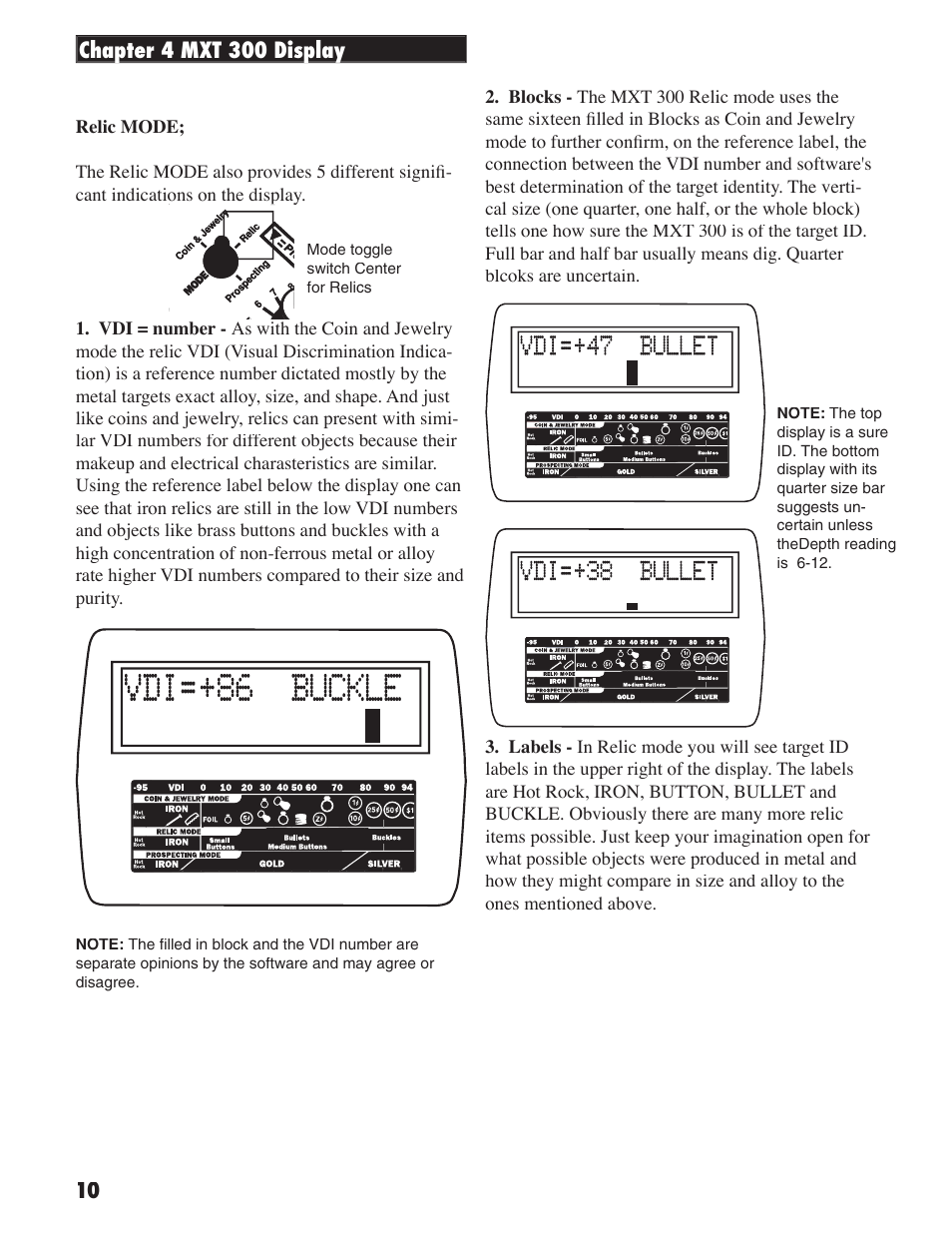 White’s Electronics MXT 300 User Manual | Page 10 / 36