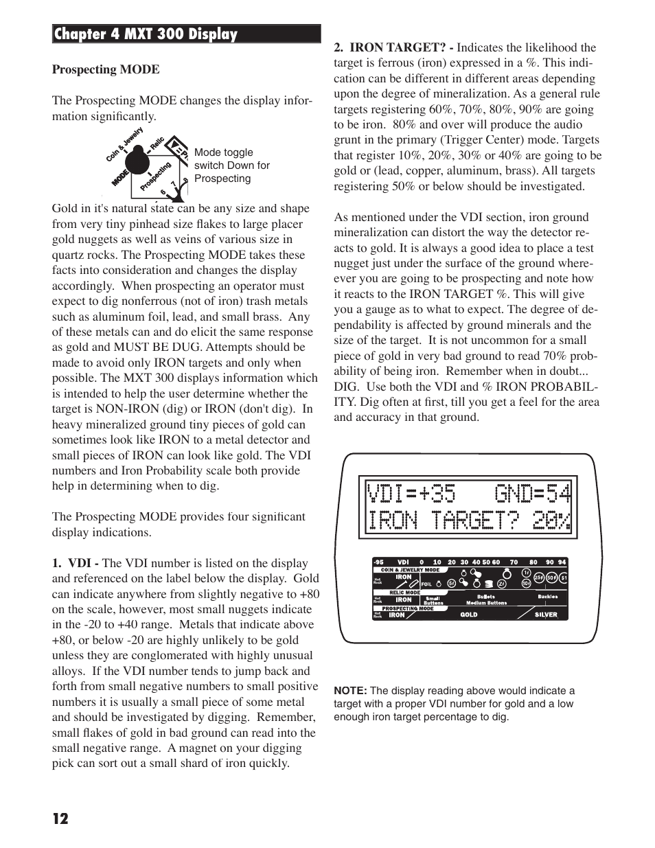 White’s Electronics MXT 300 User Manual | Page 12 / 36