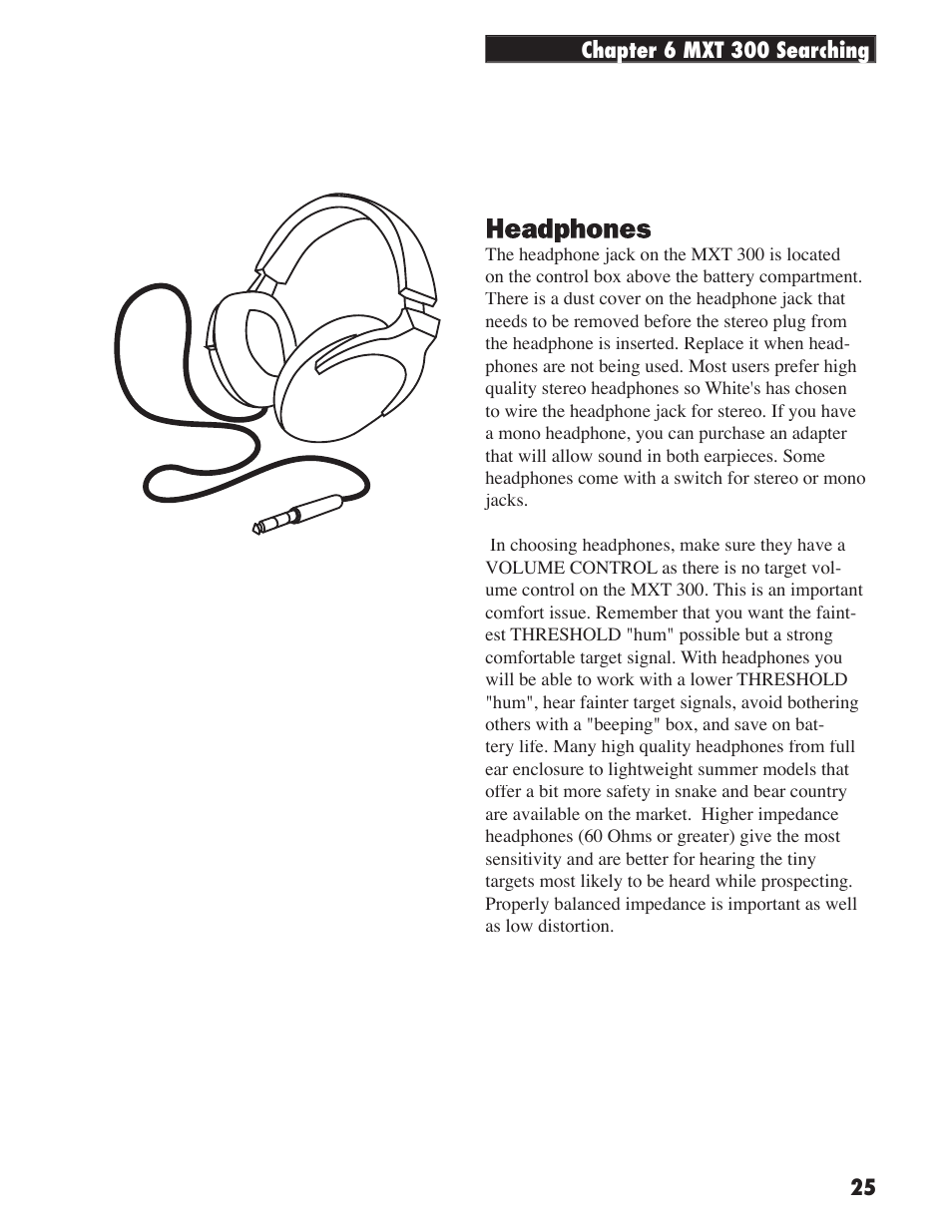 White’s Electronics MXT 300 User Manual | Page 25 / 36