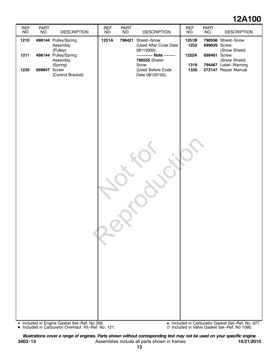 Not for reproduction | CHAMPION ST655BS User Manual | Page 13 / 16
